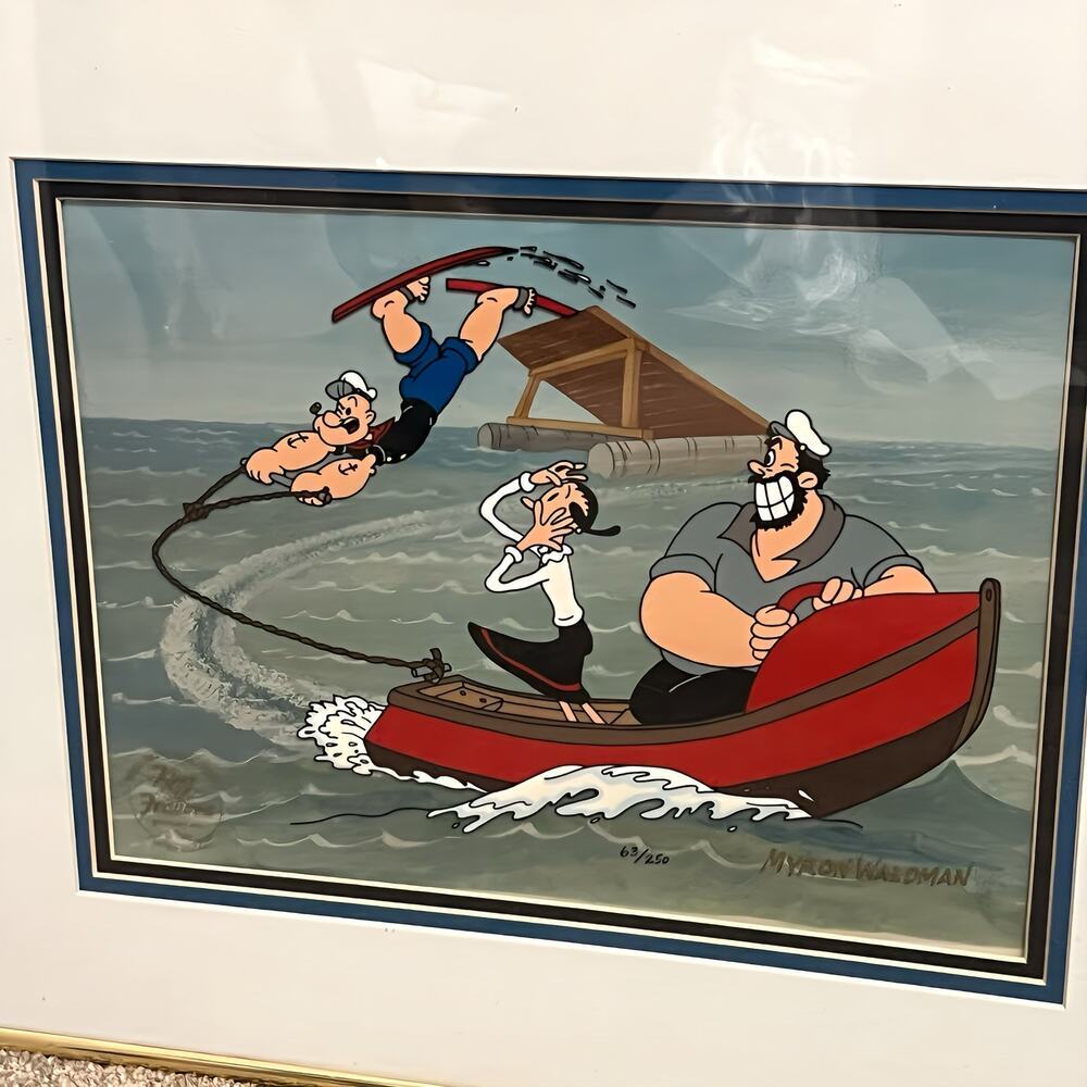 Myron Waldman Signed Popeye Jumps for Olive Limited Ed. Animation Cel 63/250 - Picture 2 of 5